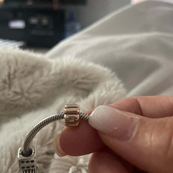 PANDORA Silver BRACELET with 11 Gold and SILVER  CHARMS !!!!!! - Picture 12 of 13